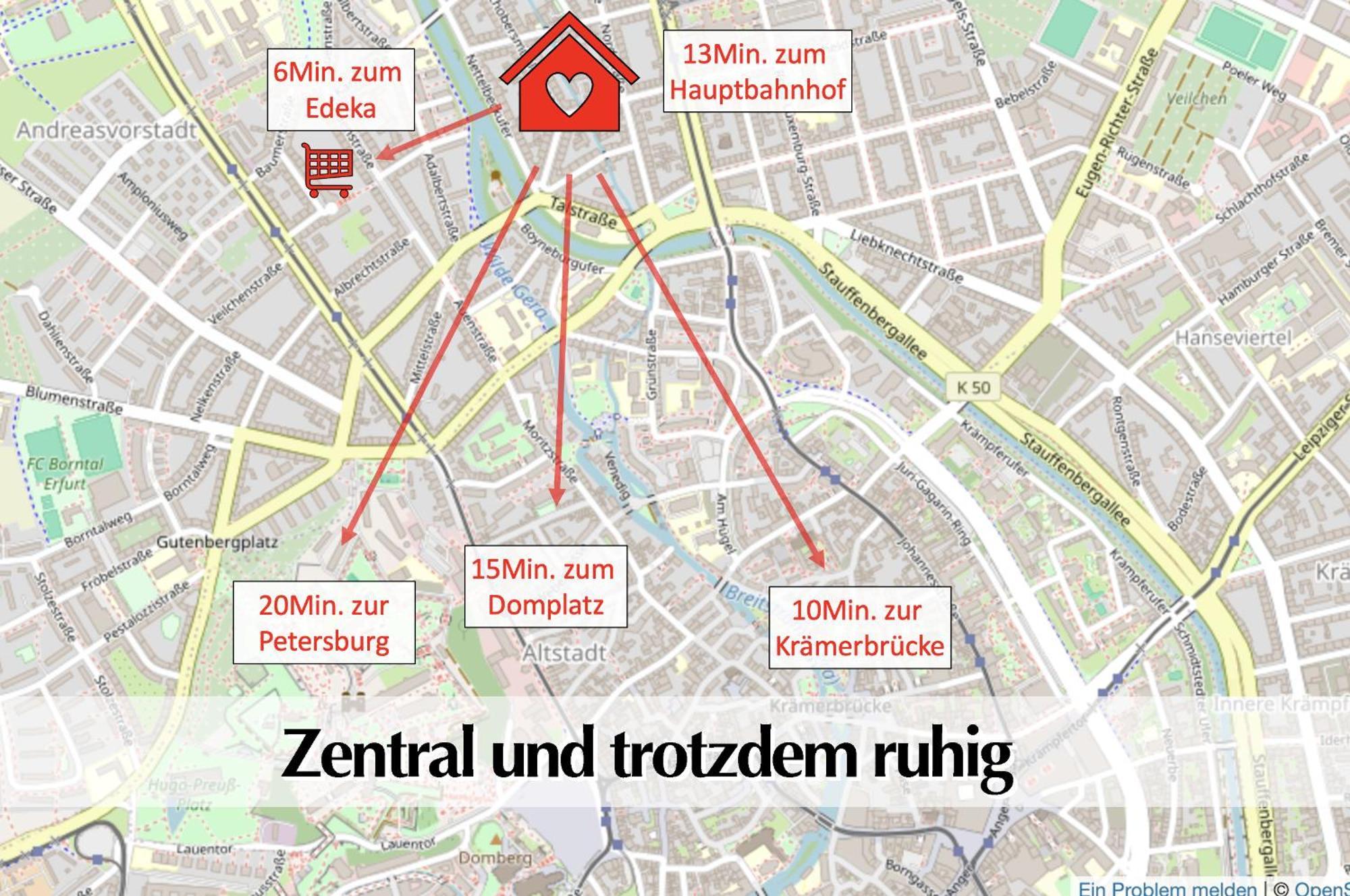 Stadtperle Am Plaetschernden Wasser - 50M2 2R Malerische Fewo In Top Lage Erfurt Esterno foto